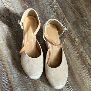 Wedge Taupe Closed Toe Sandals